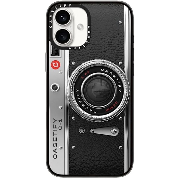 Kompakt iPhone 16 Pro Max-fodral [Lättviktigt / 4 fot 2X Militärklass Fallskydd / Smalt] - Körsbär - Klar Svart Camera Case - Classic iPhone 16 Plus