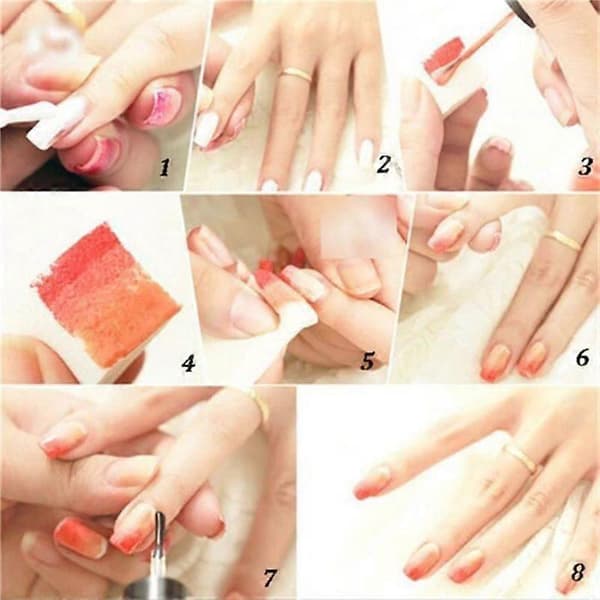 8 svampar stämpel för nagelkonst dekoration nagel DIY kit
