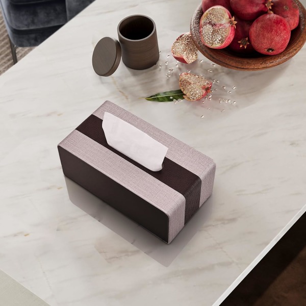 Servetthållare i konstläder, Kleenex-boxfodral i rektangulär form, för hem/kontor/bildekoration 9,84\"X5,59\"X4,13\" - Amerikansk retrostil