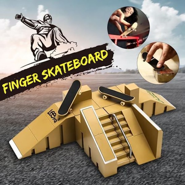 Skateboard rampesæt Skateboard park sæt komponenter Skateboard park sæt med skateboards, ramper, scootere, skøjter, cykler og hjul