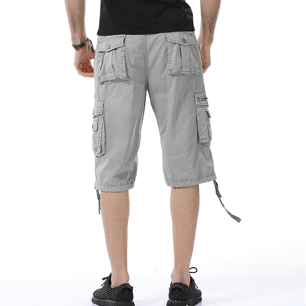 Herre Avslappet Passform Cargo Shorts Casual Multi-Pocket Glidelås Deco Shorts Utendørs Twill Lettvekts Korte Bukser