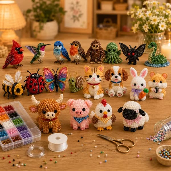 DIY 3D Bead Figure Kit - Perfect for Beginners. Ideal for Craft Projects, Kids, Teens, Art Classes, Office, and Home Use