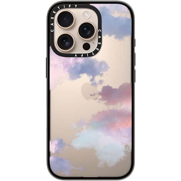 Kompakt iPhone 16 Pro Max Deksel [Lettvekt / 1,2 m 2X Militær Grad Fallbeskyttelse/Slank] - Kirsebær - Klar Svart Clouds iPhone 16 Pro