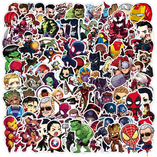 Teens Hero Stickers[100pcs]Waterproof for Decal,Laptop Hydro Flask Water Bottle Car Cup Computer Guitar Skateboard Luggage Bike Bumper, Kid/Teen Gift