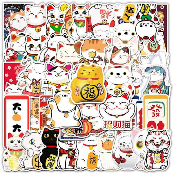 Klistremerker Lucky Cat Cute Stationery Aesthetic Bil Notatbok Bærbar Gitar Sykkel Skateboard Bagasje Graffiti Klistremerker Vannflasker Bærbar Skateboard