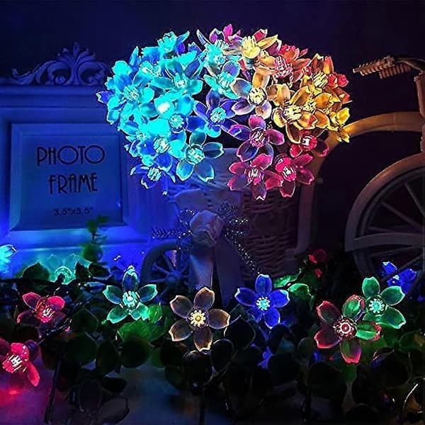 Eventyrlys Juledekorasjonslys 7 meter 50 LED, 8 Blitsmoduser Solenergi Koblebar Kirsebærblomstdekorasjon Nyhetslys For Fest