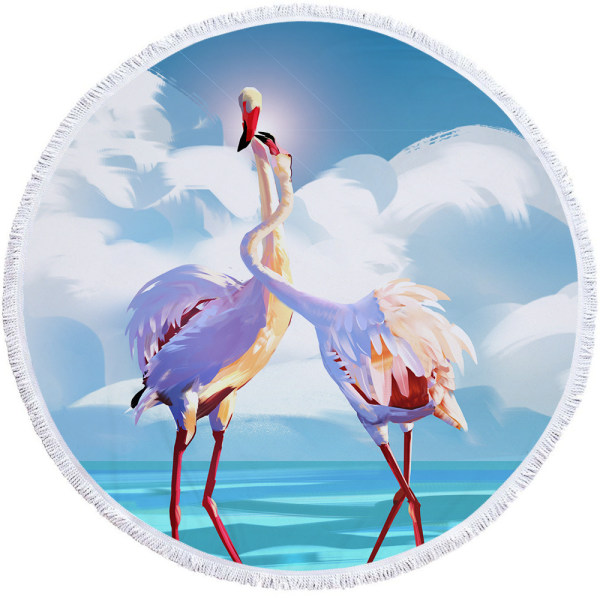 Pyöreä rantapyyhe Flamingo-32 kodintekstiiliä