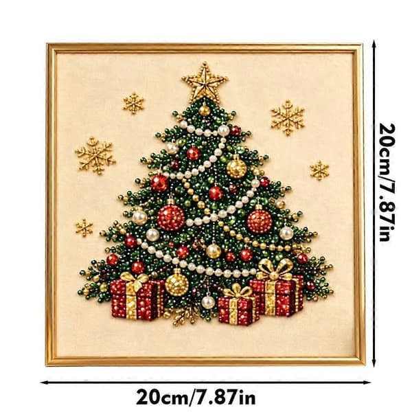 Gør-det-selv juleperle diamantmaleri kunstsæt med ramme 20*20cm C