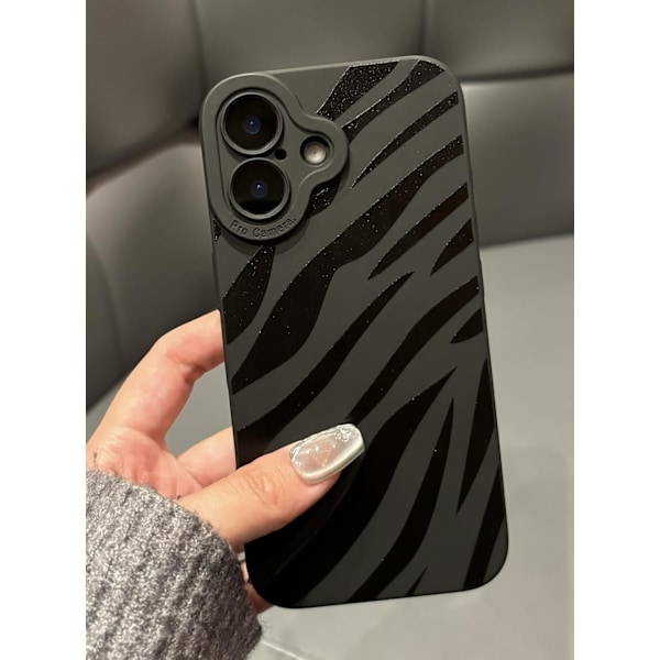 iPhone 16 Pro Max Skal 6,9 tum 2024, Estetisk Hjärtan Print iPhone 16 Pro Max Skal för Kvinnor Flickor Män, Silikon Skyddande Telefonfodral för iPhone Zebra Stripe iPhone 16