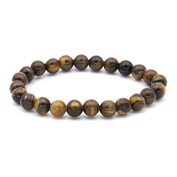 Chakra Perlearmbånd Lavet af 8mm Havsediment Jaspis Natursten (Grøn) Grøn Farve Chakra Armbånd Damearmbånd Herrearmbånd Tiger eye stone