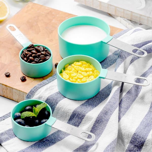 10 stk. Målebeger og Skjeer i Rustfritt Stål – Nesting – for Baking og Matlaging Black & Gold