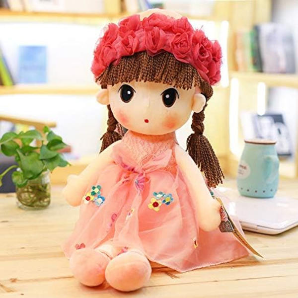Kawaii Blomsterfe Älskling Fylld Mjuk Plysch Leksak Dockor Flickor Present, 18 Tum (Rosa)