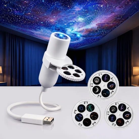 5D Holographic Night Light Projector – Holographic Projection Night Light – Starry Sky Projector – Plug-and-Play – 360° Adjustable – USB Powered