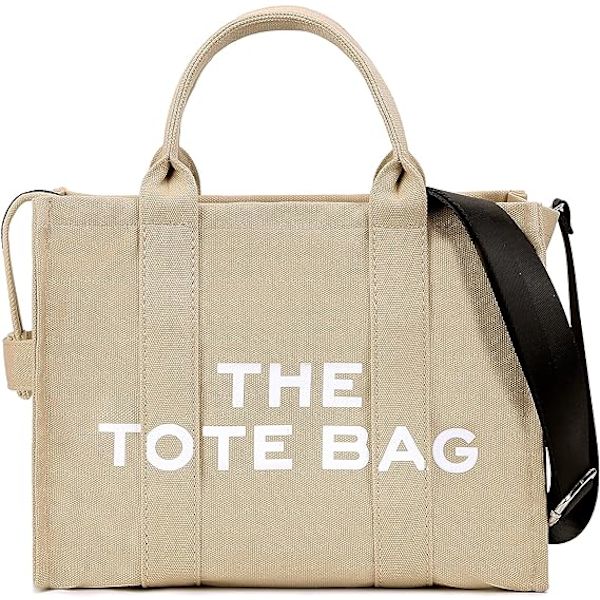 Canvas Tote Bags för kvinnor Handväska Tote Väska med dragkedja Canvas Crossbody Bag för kontor, resor, skola