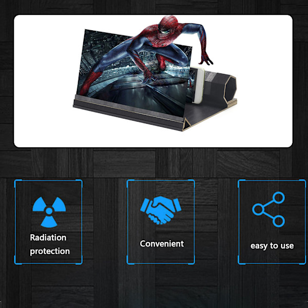 21L Blu-ray Ultra HD puinen taittuva matkapuhelinvahvistimen jalusta - musta puun syy