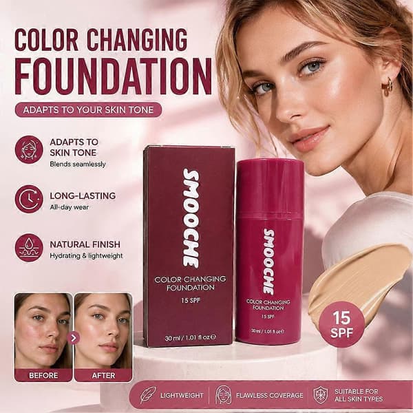 Smooche Farveskiftende Flydende Foundation - 30ml