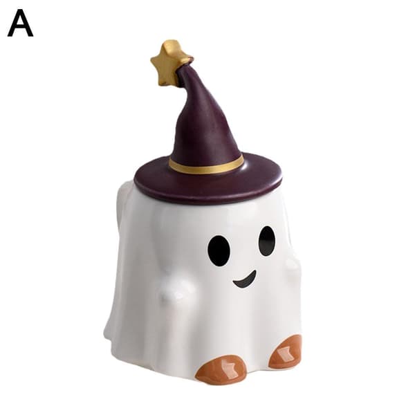 Halloween-Ande Mugg Tecknad Keramisk Kopp Spöke Kopp GX