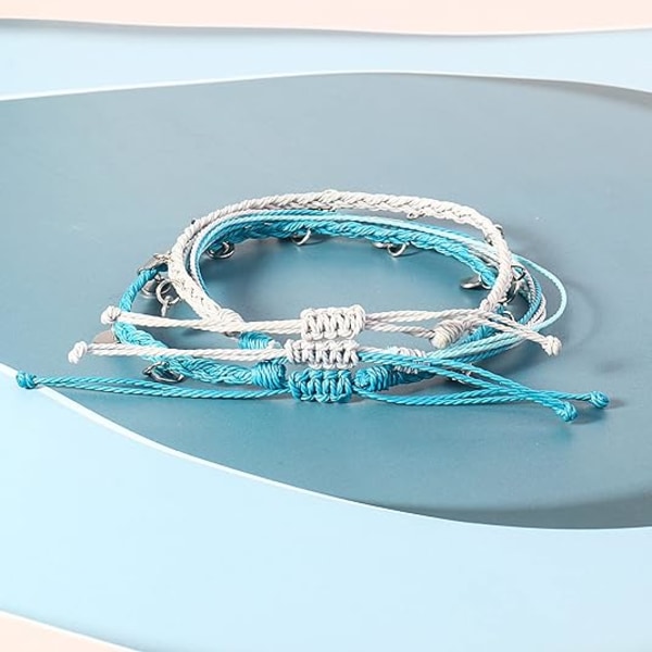 Streng Ankelkæder Vandtætte Reb Ankelkæder Flettet Strand Boho Mønt Ankelkæder Søde Venskab Fod Smykker til Kvinder Teenagere Piger