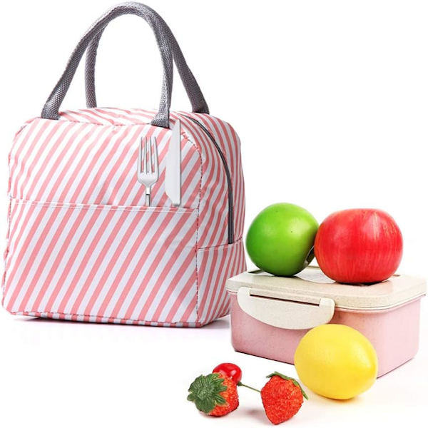 Frokostpose, Oxford Klud Frokostboks Vandafvisende Tote Taske Lækagesikker Termisk Frokostarrangør til Udendørs Picnic Skolearbejde (Pink)