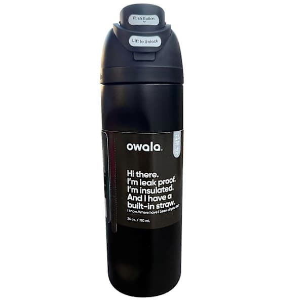 Stor 710ml Luonnonvalkoinen Termospullo Seikkailuun, musta black