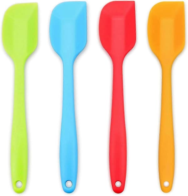 Spatelset i silikon, 4-delat, värmebeständig spatel, non-stick gummispatel, 20,8 cm