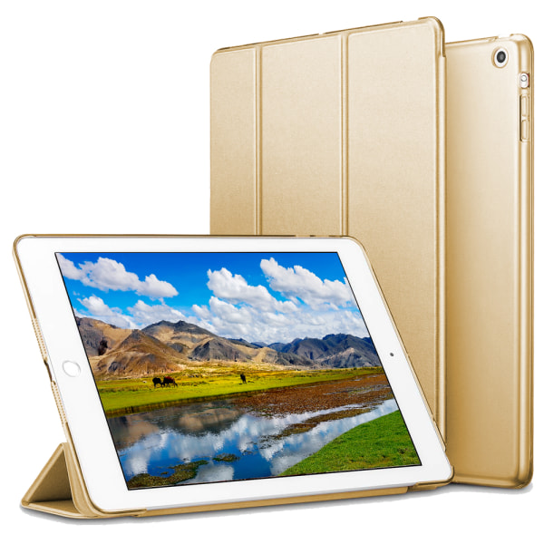 Smart case kompatibelt med iPad Air 2, genomskinligt magnetiskt case med matt baksida med Auto Sleep/Wake-guld