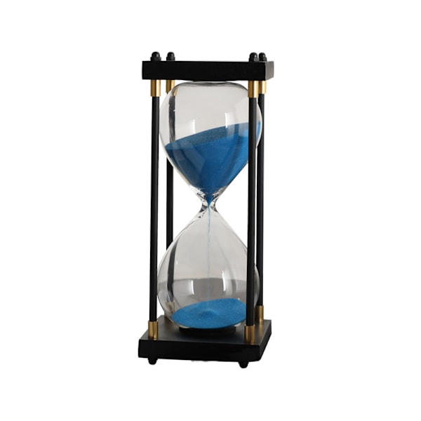 Sandtimer, dekorativ trä-sandtimer, stor louglas-timer 60 Blue sand