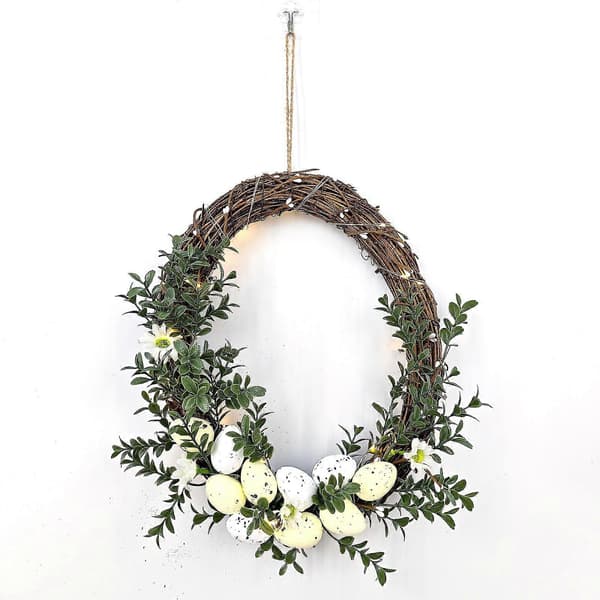 Easter Decorations Fan20240118 White Porcelain Rabbit Decoration Hanging Easter Wreath 12cm