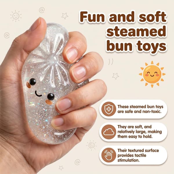 Dumpling Squishies Legetøj 5cm – Glimmer Dumpling, Farverige Dumplings Stressbolde Fidget Sensorisk Legetøj, Klem Dejbold til Stresslindring Green