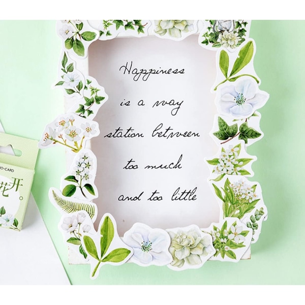 Små Scrapbooking-Klistermærker i Æske, 2 Æsker/92 Stk, DIY Dekorative Forseglingsklistermærker til Album, Vandflasker, Gaveæsker, Notesbøger, Kalendere og Dagbøger - Gardenia