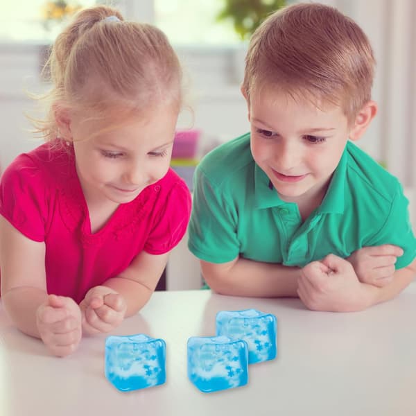 Fin terning blå squishy, terninger klemmelegetøj, isterning fidget legetøj, sensorisk fidget legetøj, Taba squishy stress terning til voksne angstlindring (blå)
