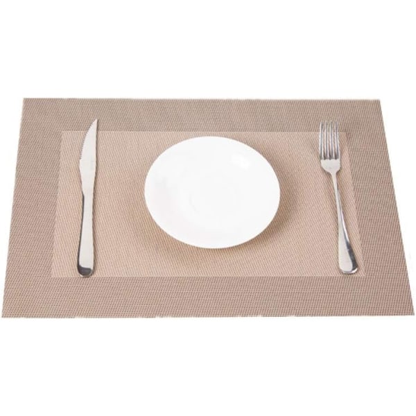 Tvättbara bordstabletter PVC bordstabletter, rektangulära bordstabletter Halkfri Slitbeständig värmebeständig pappersdekoration bordstabletter (jordaska)