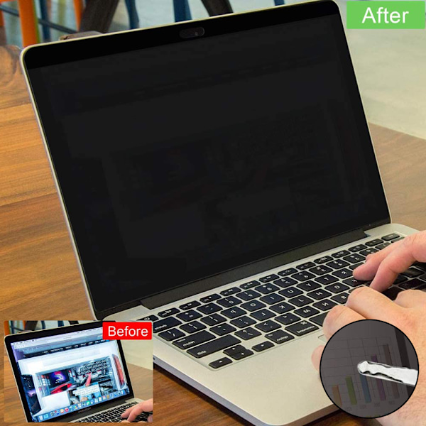 Yhteensopiva MacBook Pro Retina 13/15 tuuman kanssa, magneettinen tietosuojasuodatin - 15,4\"