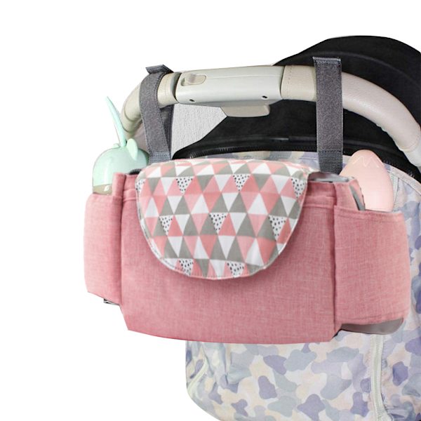 Barnevogn Organizer Bag, Multifunksjonell Barnevogn Vesker med Isolerte Koppholder Baby Barnevogn Tilbehør Oppbevaringspose