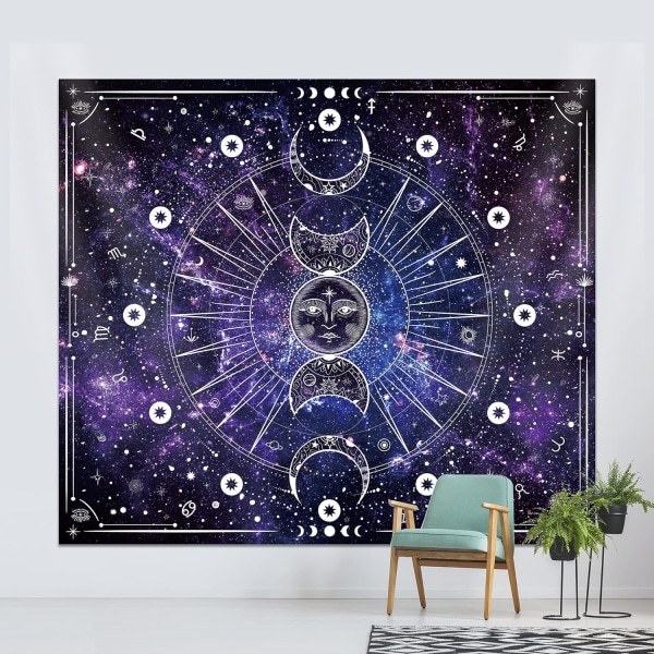 Gobeläng Vägghängande Stjärnor Space Psychedelic Svarta och vita Gobelänger Väggtapeter för heminredning för sovrum (StarrySky, 130x150 cm)