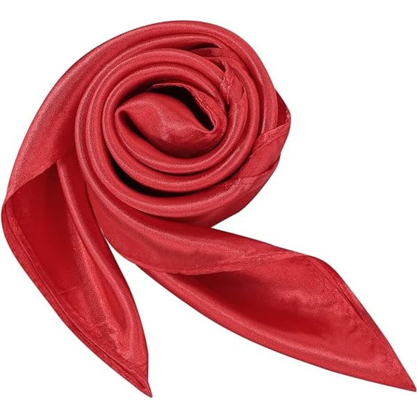 Sidenkänsla Halsduk Kvadratisk Chiffon Halsduk Solid Färg Bandanas Retro Halsdukar för Kvinnor Halsduk Handväska Halsduk