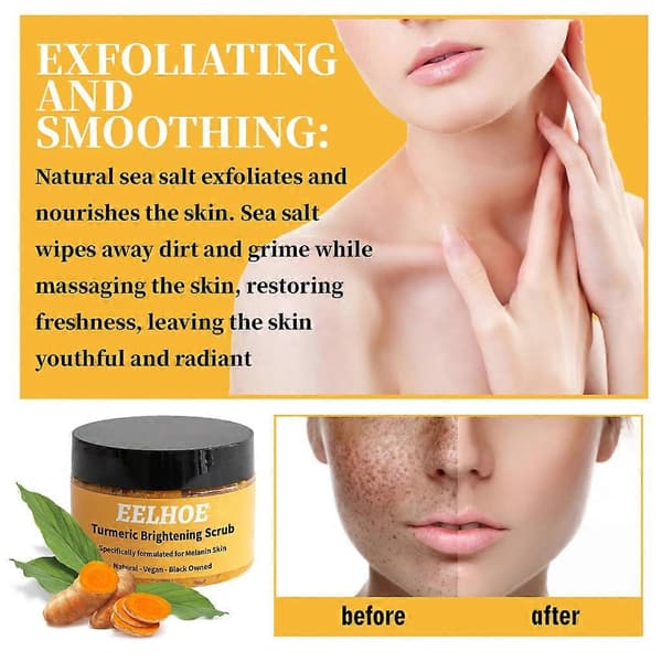 EELHOE Gurkemeje Body Scrub Blegende Scrub Døde Hudfjerner til Kvinder