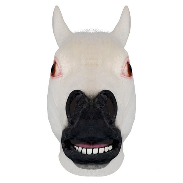 Halloween Cosplay Dyrehoveddækning Hvid Brun Sort Hest Maske Latex Maske A