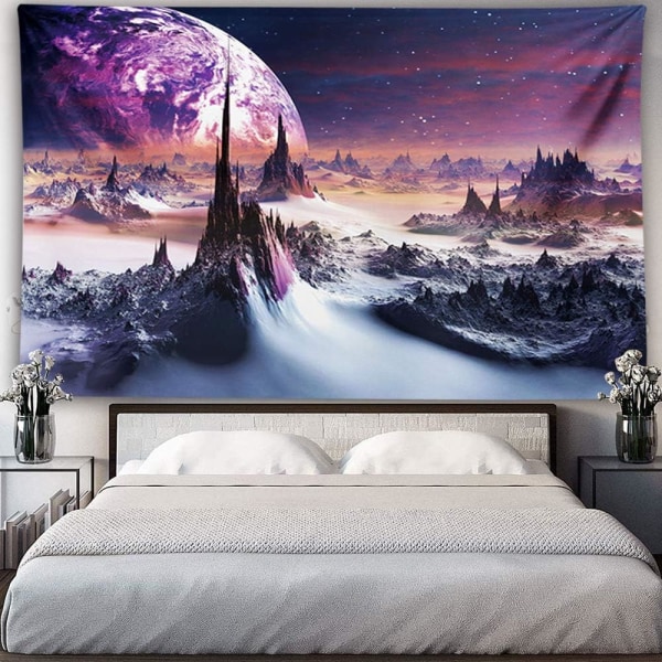 Gobelängväggbonad Galaxy Planet Gobeläng för sovrum vardagsrum sovsal hemväggdekor 51 x 59 tum