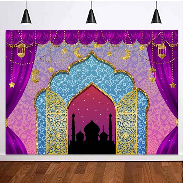 7X5FT Arabian Nights Magic Genie Theme Fotografi Bakgrund Arab Marocko Indien Bollywood Fest Bakgrund Foto Baby Shower Dekoration Banner
