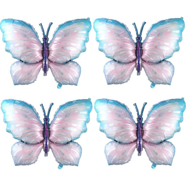 Perhonen Ilmapallot 4 kpl 40 tuuman Sininen Violetti Perhonen Foliomylar-Ilmapallot Perhonen Teemalliseen Juhlaan Hääjuhlaan Syntymäpäivään Vauvakutsuihin Juhlat Koristeet