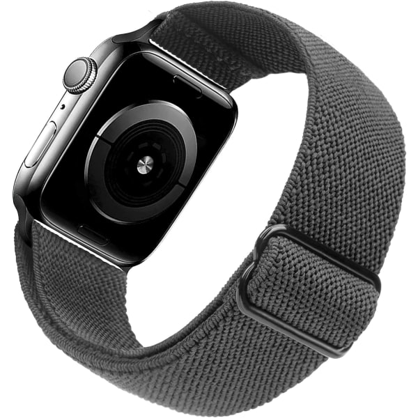 Strækbar Urrem Kompatibel med Apple Watch Rem 45mm 44mm 42mm Behagelig Justerbar Sportrem til Kvinder Mænd - Mørkegrå