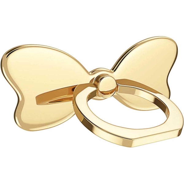 Metall Mobiltelefon Finger Ring Stabilitet Hållare Baksida Stativ Hopvikbar Handgrepp Knopp Loop Bilfäste Haka Kickstand(Rose Gold)