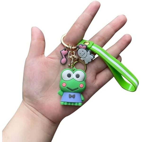 Sød Kawaii Tilbehør Anime Nøglering Sød Nøglering Nøglering Nøglepung Håndtaske Bilcharms - Frø med store øjne
