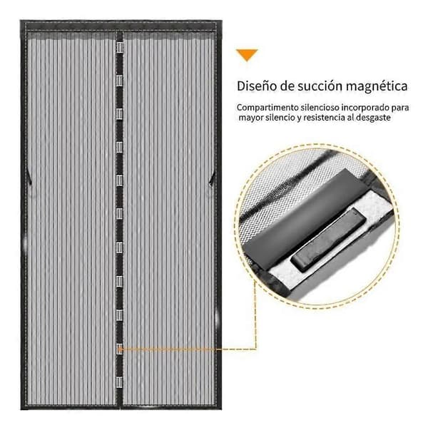 Sort magnetisk skærmdør 130x210 cm M225