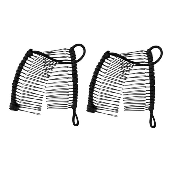 2 kappaletta banaaniklipsit, suuret vintage-banaaniklipsit, poninhäntäpidike, kampa naisille ja tytöille, hiusasuste - musta