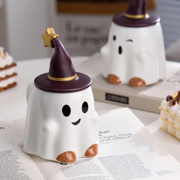 Halloween-Ande Mugg Tecknad Keramisk Kopp Spöke Kopp GX