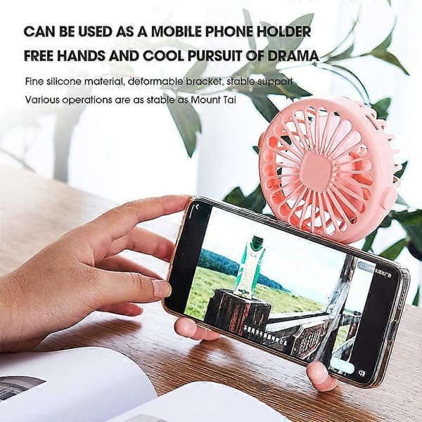 Portable Stroller Fan USB Rechargeable Mini Foldable 3 Speeds Adjustable Cooling Fan Black