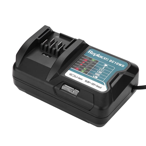 Rask litiumbatterilader for 10.8V 12V Makita DC10WD/BL1015 EU-plugg 100-240V