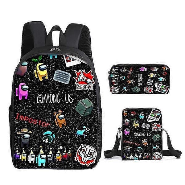 Rumulv Spil-inspireret Rygsæk - Among Us Design til Britiske Studerende Pencil Case